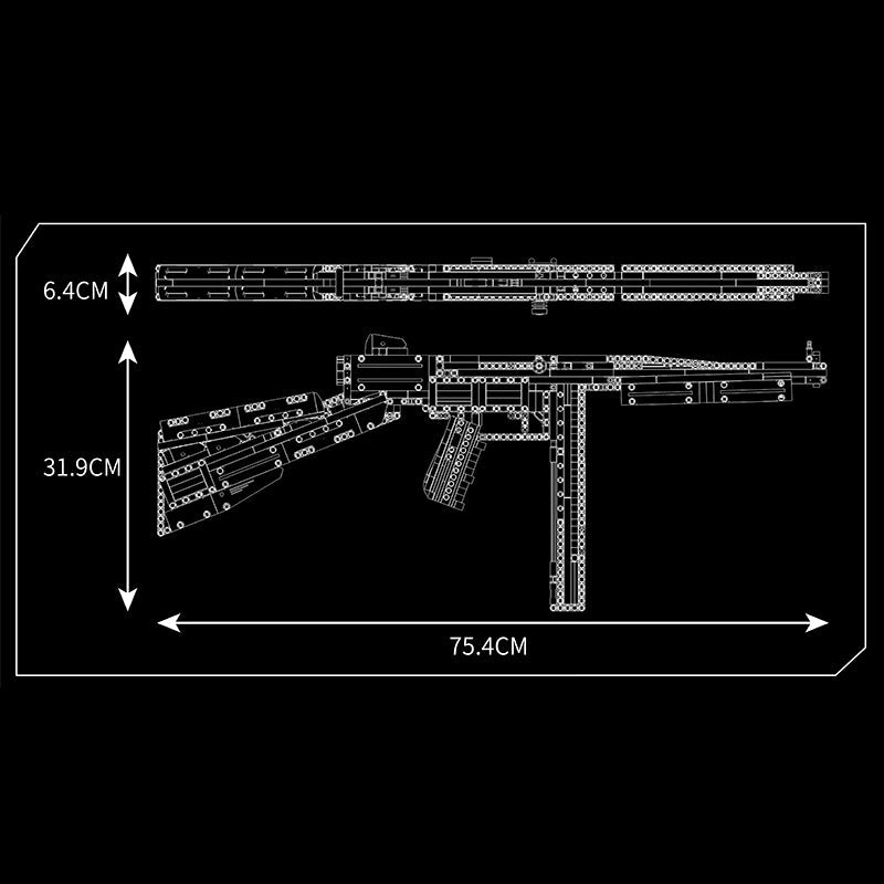 Thompson — model z klocków ClickBricks, 1208 elementów — detale