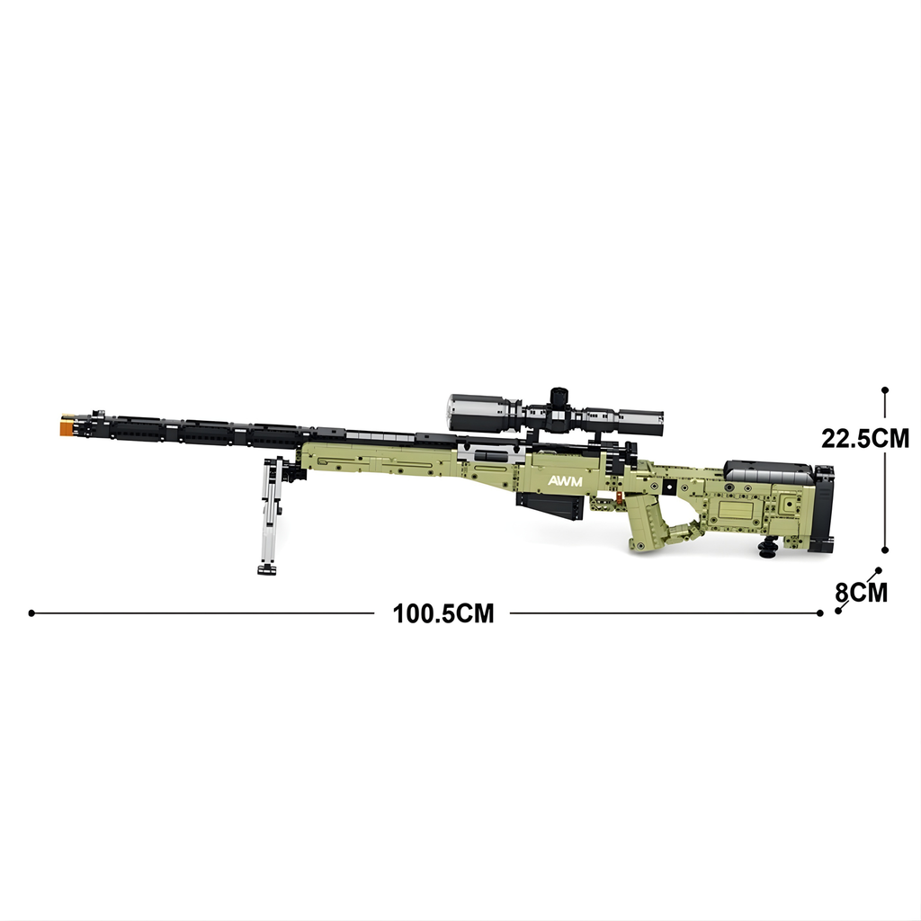 AWM — model z klocków ClickBricks, 1336 elementów — detale