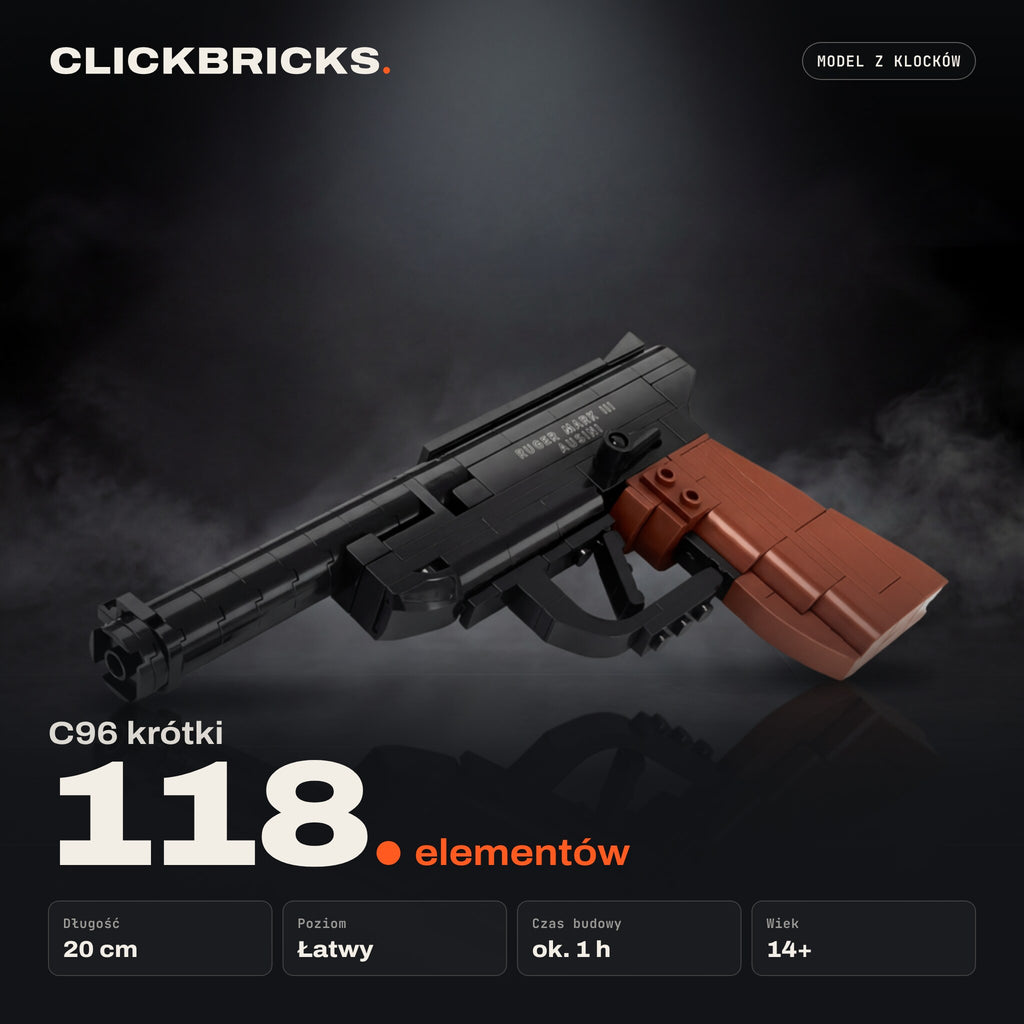 C96 krótki — model z klocków ClickBricks, 118 elementów — specyfikacja