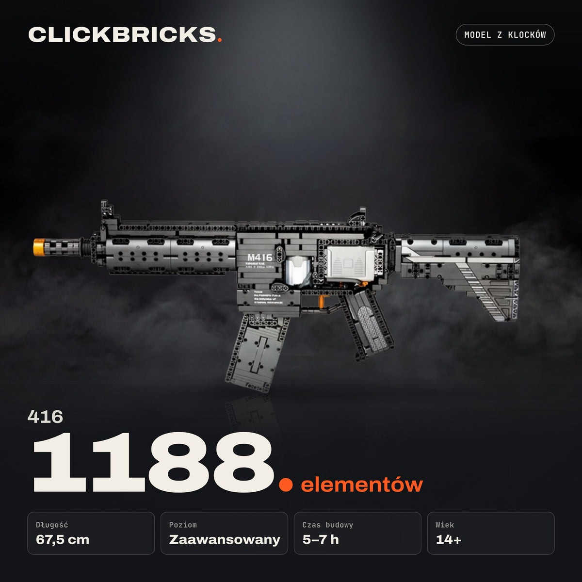 416 — model z klocków ClickBricks, 1188 elementów — specyfikacja