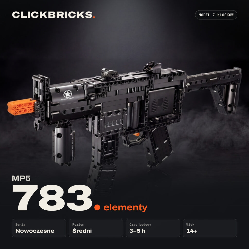 MP5 — model z klocków ClickBricks, 783 elementy — specyfikacja