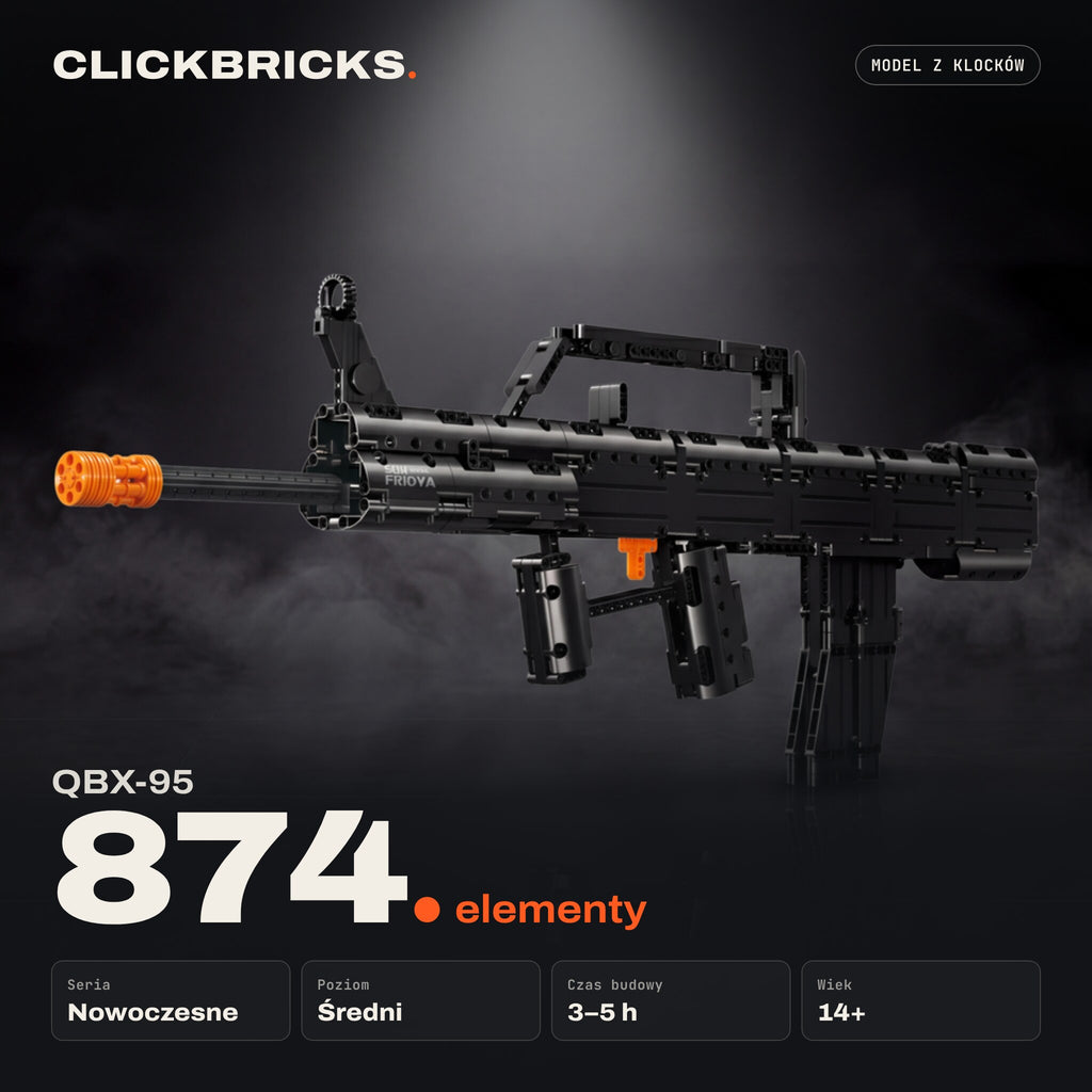 QBX-95 — model z klocków ClickBricks, 874 elementy — specyfikacja