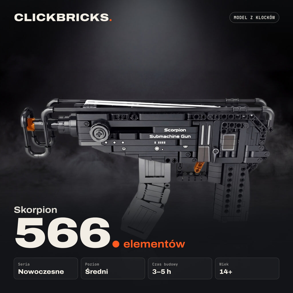 Skorpion — model z klocków ClickBricks, 566 elementów — specyfikacja