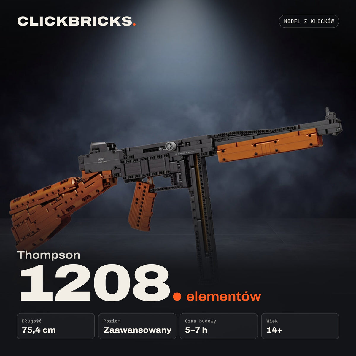 Thompson — model z klocków ClickBricks, 1208 elementów — specyfikacja