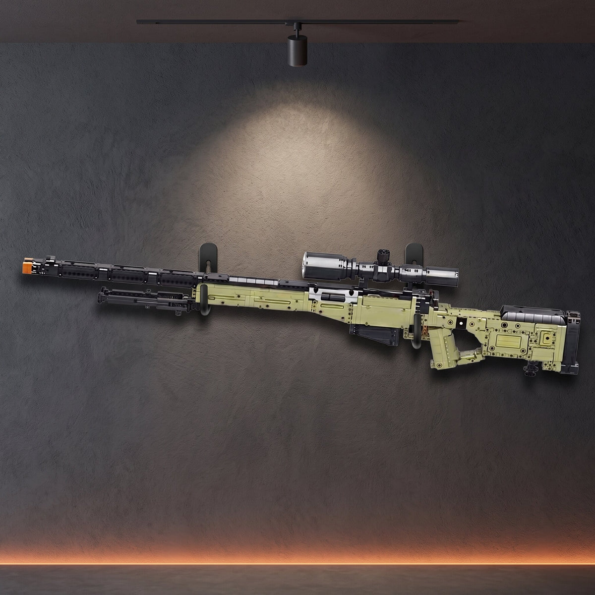 AWM — model z klocków ClickBricks, 1336 elementów — na ścianie